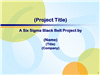 Six Sigma Dmaic Project