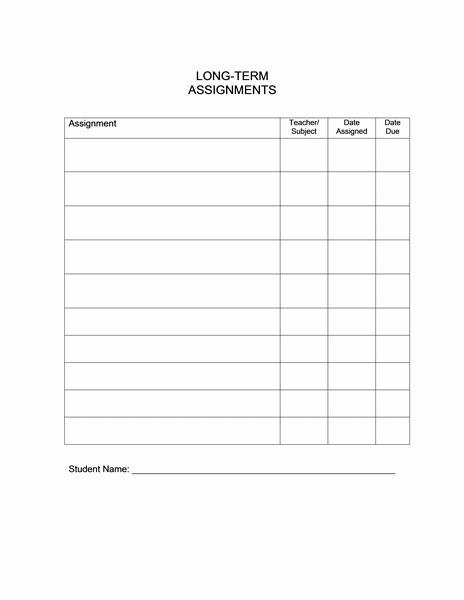 Long-term assignments free download