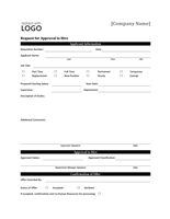 Job Work Hire Approval Request Form Templates Microsoft Word